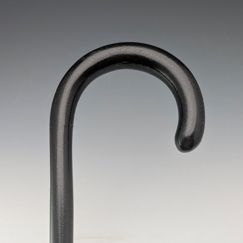 英国アンティーク ブラックシャフト 曲がりハンドル ステッキ 杖 90cm